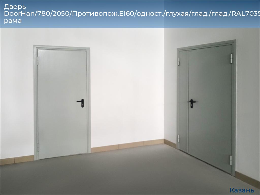 Дверь DoorHan/780/2050/Противопож.EI60/одност./глухая/глад./глад./RAL7035/лев./угл. рама, kazan.doorhan.ru