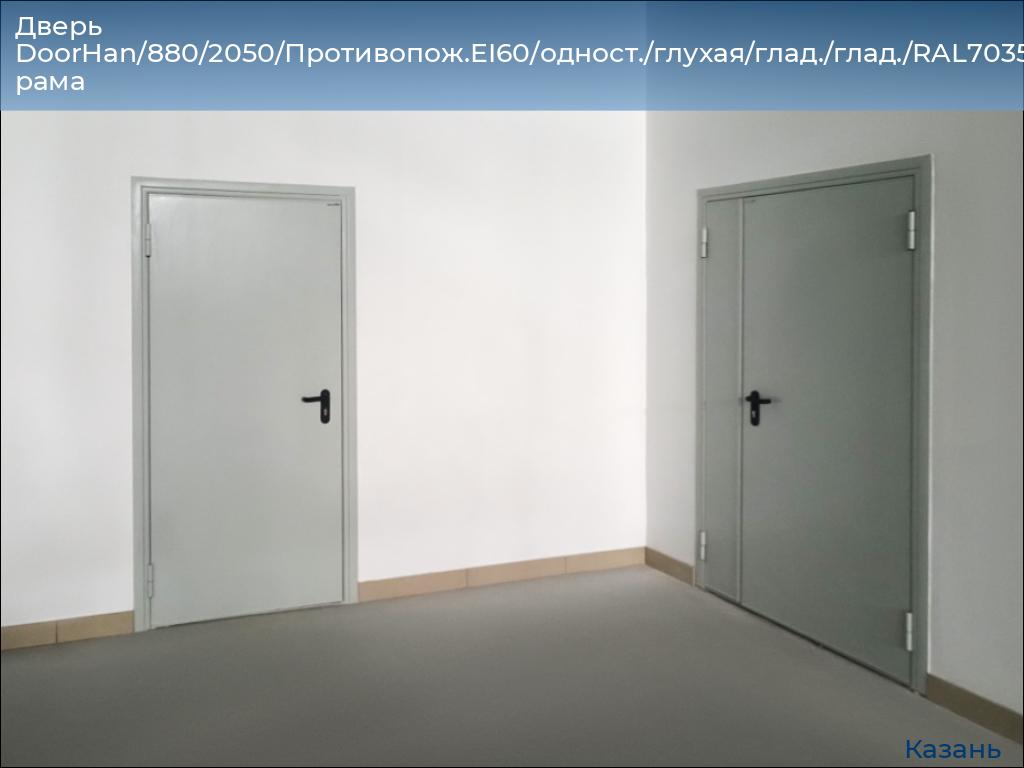 Дверь DoorHan/880/2050/Противопож.EI60/одност./глухая/глад./глад./RAL7035/лев./угл. рама, kazan.doorhan.ru