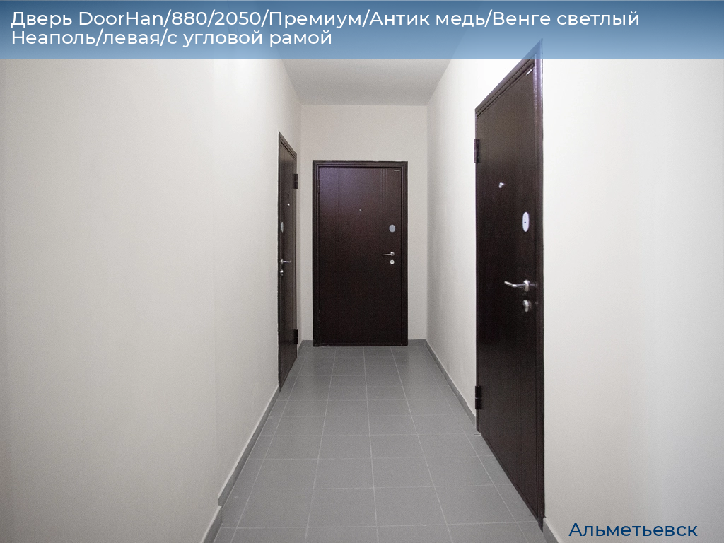 Дверь DoorHan/880/2050/Премиум/Антик медь/Венге светлый Неаполь/левая/с угловой рамой, almetevsk.doorhan.ru