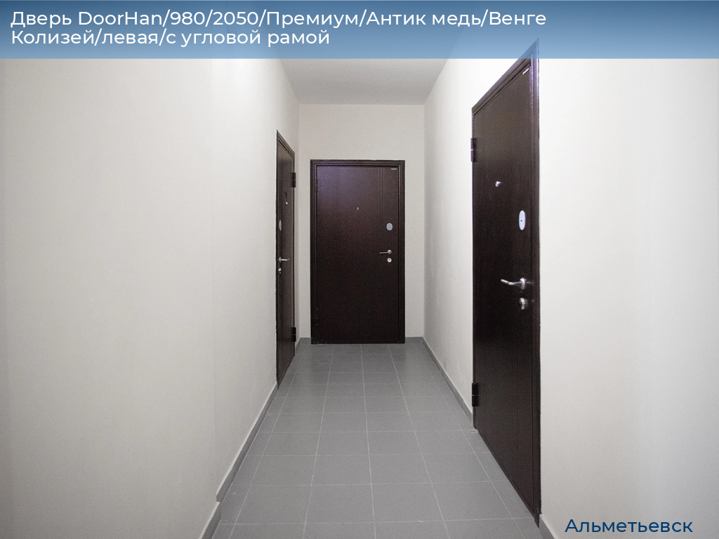 Дверь DoorHan/980/2050/Премиум/Антик медь/Венге Колизей/левая/с угловой рамой, almetevsk.doorhan.ru