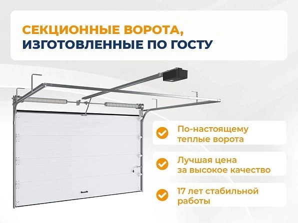 Секционные ворота 3900х2600 мм белые DoorHan RSD02, almetevsk.doorhan.ru